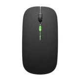 High DPI Bluetooth Silent Wireless Mouse - Lightweight Dual Mode Slim Rechargeable Cordless Mouse with LED Light