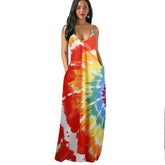 Elegant Sleeveless Tie-Dye Long Maxi Dress for Women - Dera