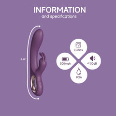Rabbit Vibrator Rechargeable Silicone Dildo G Spot Clitors Massage Double Vibration for Women