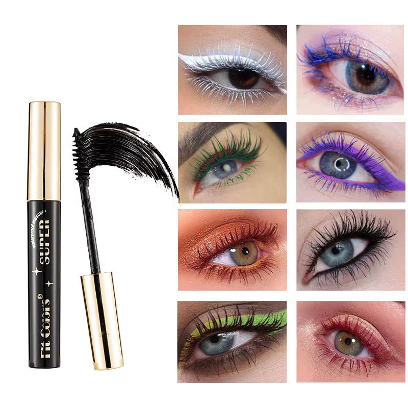 Waterproof 5D Silk Fiber for Mascara with 14 Colors 3D Lash Color Eyelash Extension Thick Lengthening Eye Lashes Cosmetic