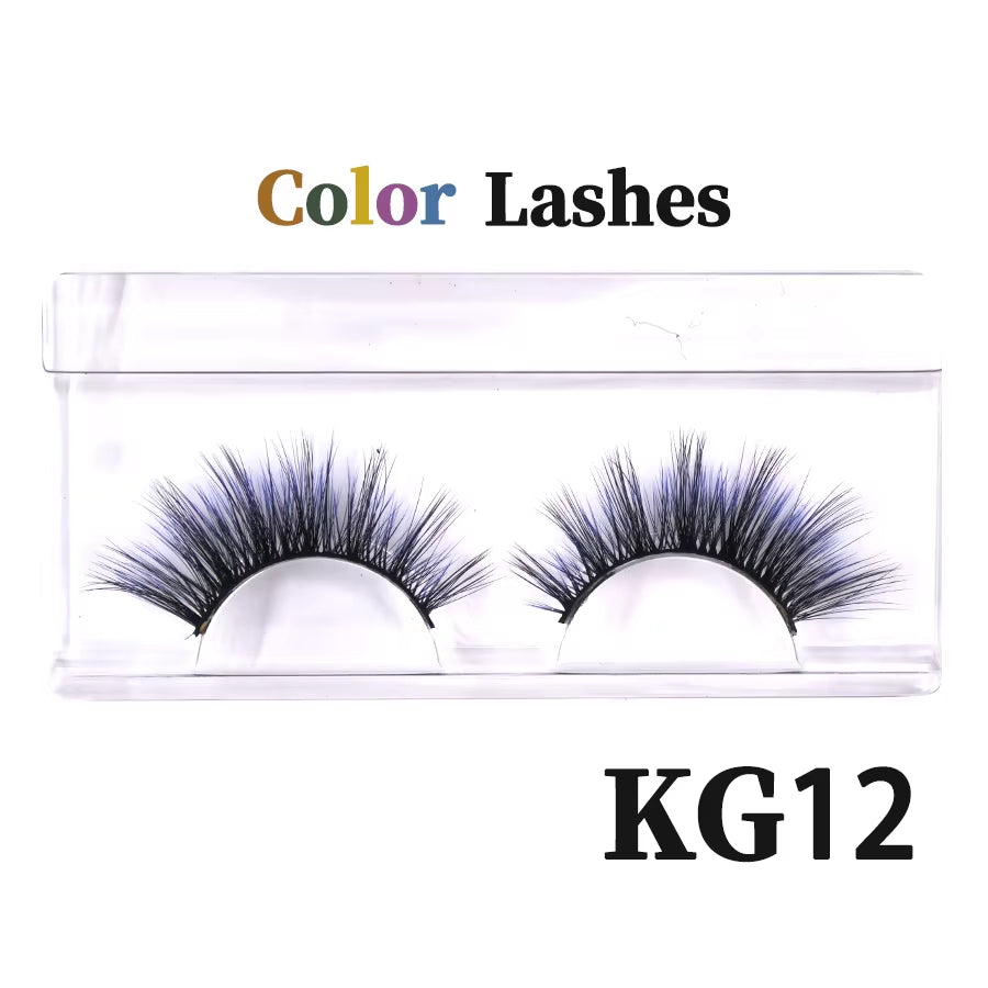 Custom Logo Handmade 10Mm 15Mm 16Mm 3D Fluffy Faux Mink Eyelashes 0.07Mm Thickness Natural Thin Lash Band Volumes Colorful