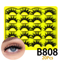 Natural Long Length 12-20Mm 3D Mink False Eyelashes Handmade 0.07MM Thickness Synthetic Silk Cruelty-Free Black Cotton Band