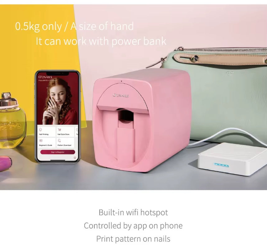Portable 3D Smart Mobile Nails Polish Printer Machine Digital DIY Finger Machine Nails and Flower Printer Nail Printer