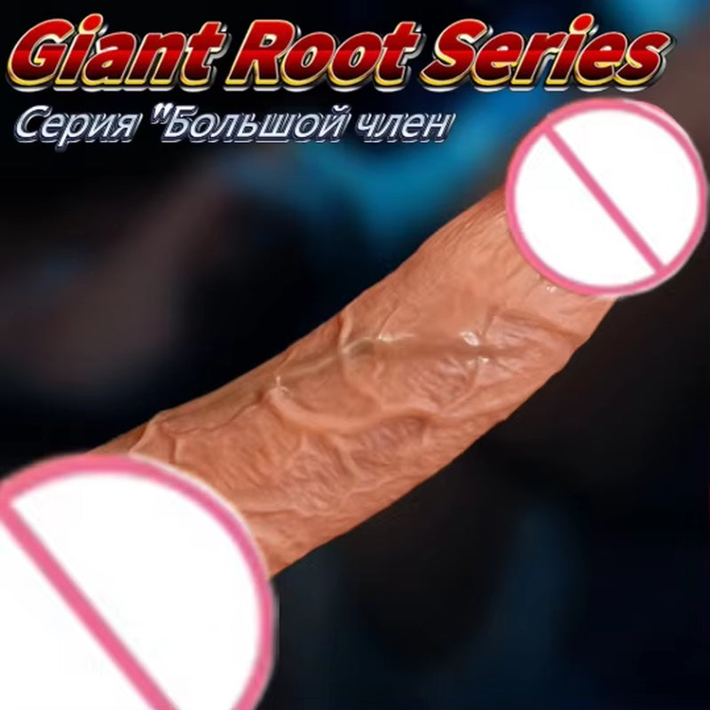 20Cm Soft Silicone Sex Toy Dick Real Skin Dildo with Suction Cup Real Feel Realistic Fat Dildo for Women