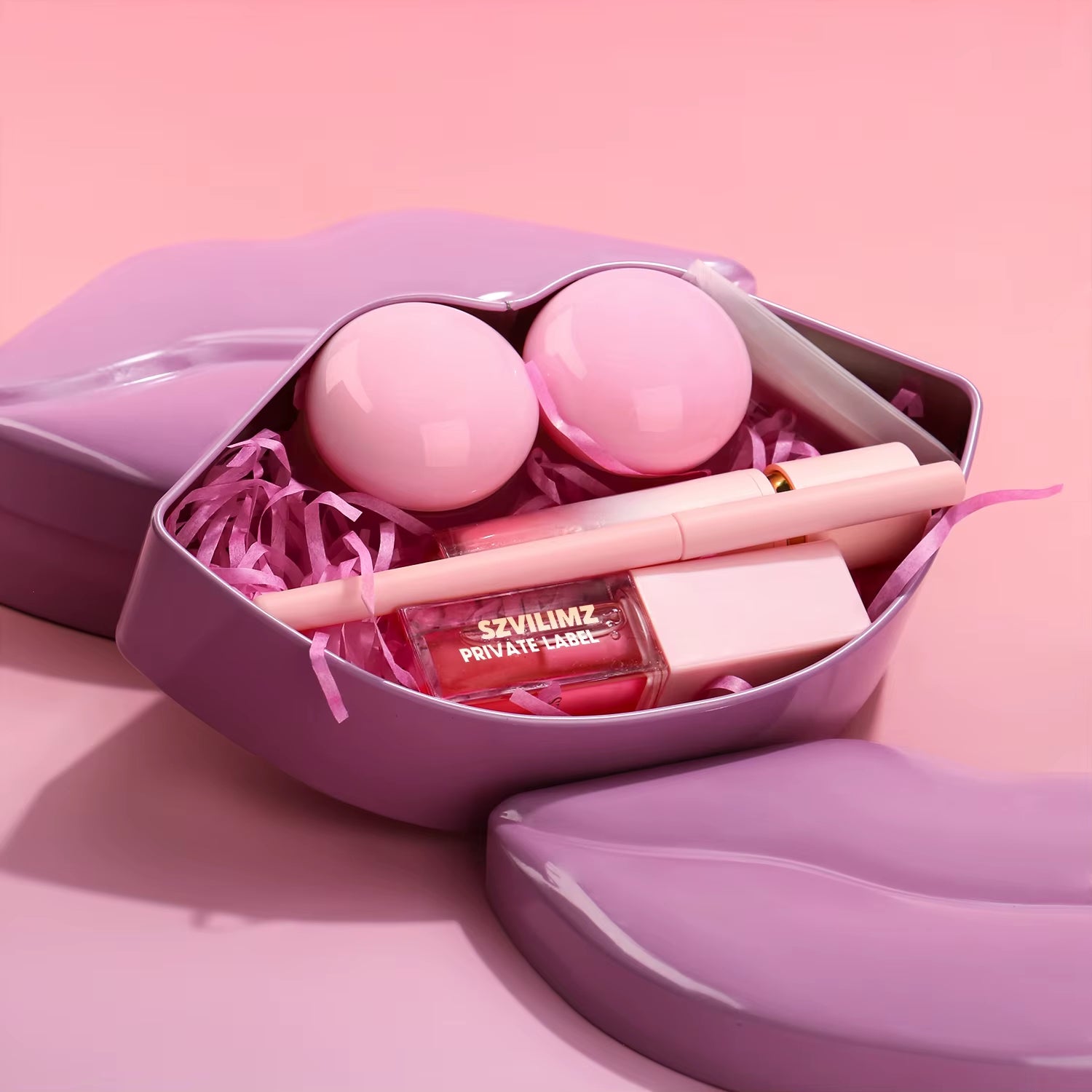 All in One Lip Gloss Lipliner Makeup Gift Sets Beauty Set Box Holiday Gift Lipoil Scrub Lip Mask 5 Pcs Makeup Set