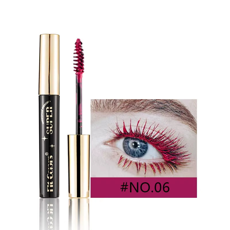 Waterproof 5D Silk Fiber for Mascara with 14 Colors 3D Lash Color Eyelash Extension Thick Lengthening Eye Lashes Cosmetic