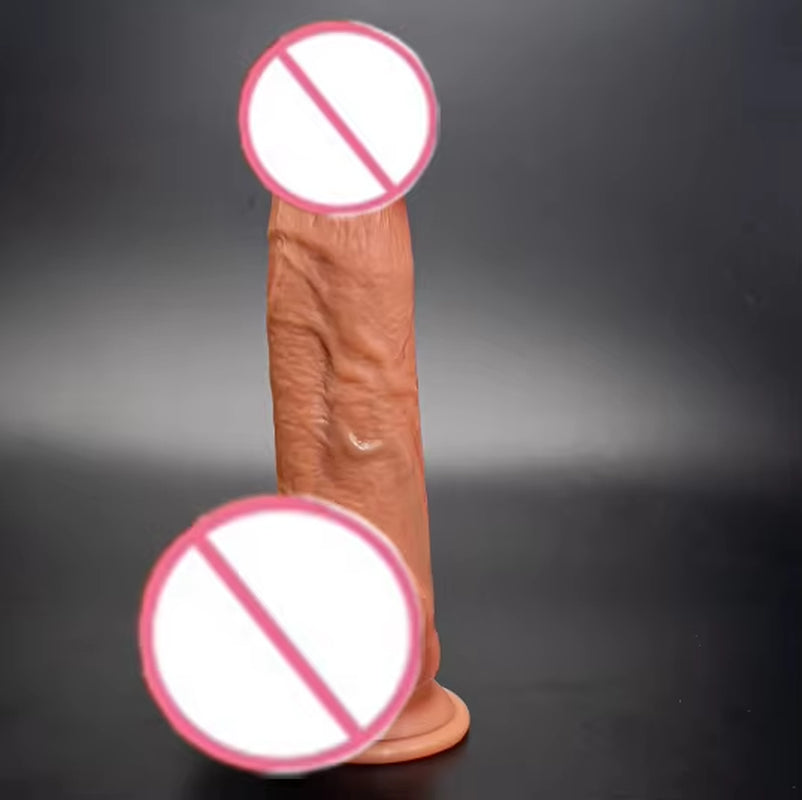 20Cm Soft Silicone Sex Toy Dick Real Skin Dildo with Suction Cup Real Feel Realistic Fat Dildo for Women