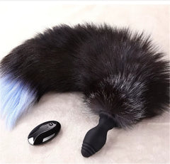 Replacement Fox Tail Hair Vibration Silicone Anal Plug Women Masturbation Remote Control Fox Tail Butt Plug