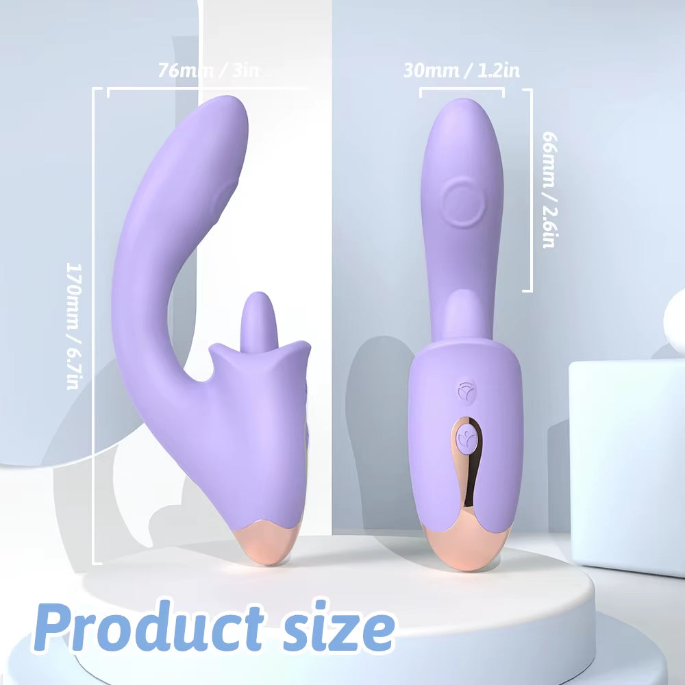 G-Spot USB Powered Tongue Licking Vibrator Dildo for Massage Dildo Vibrator with Comfortable Design
