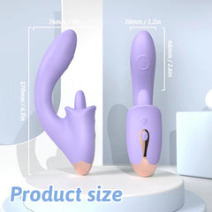 G-Spot USB Powered Tongue Licking Vibrator Dildo for Massage Dildo Vibrator with Comfortable Design