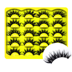 Natural Long Length 12-20Mm 3D Mink False Eyelashes Handmade 0.07MM Thickness Synthetic Silk Cruelty-Free Black Cotton Band
