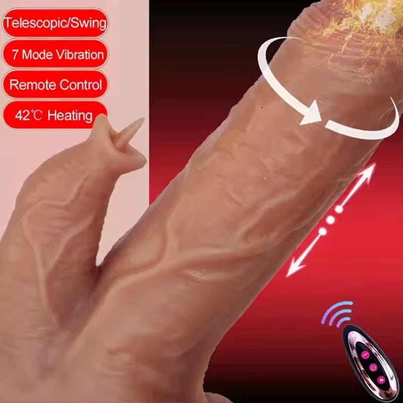 8.27In Remote Control Realistic Dildo with Licking Tongue for Women 9 Vibrating Thrusting