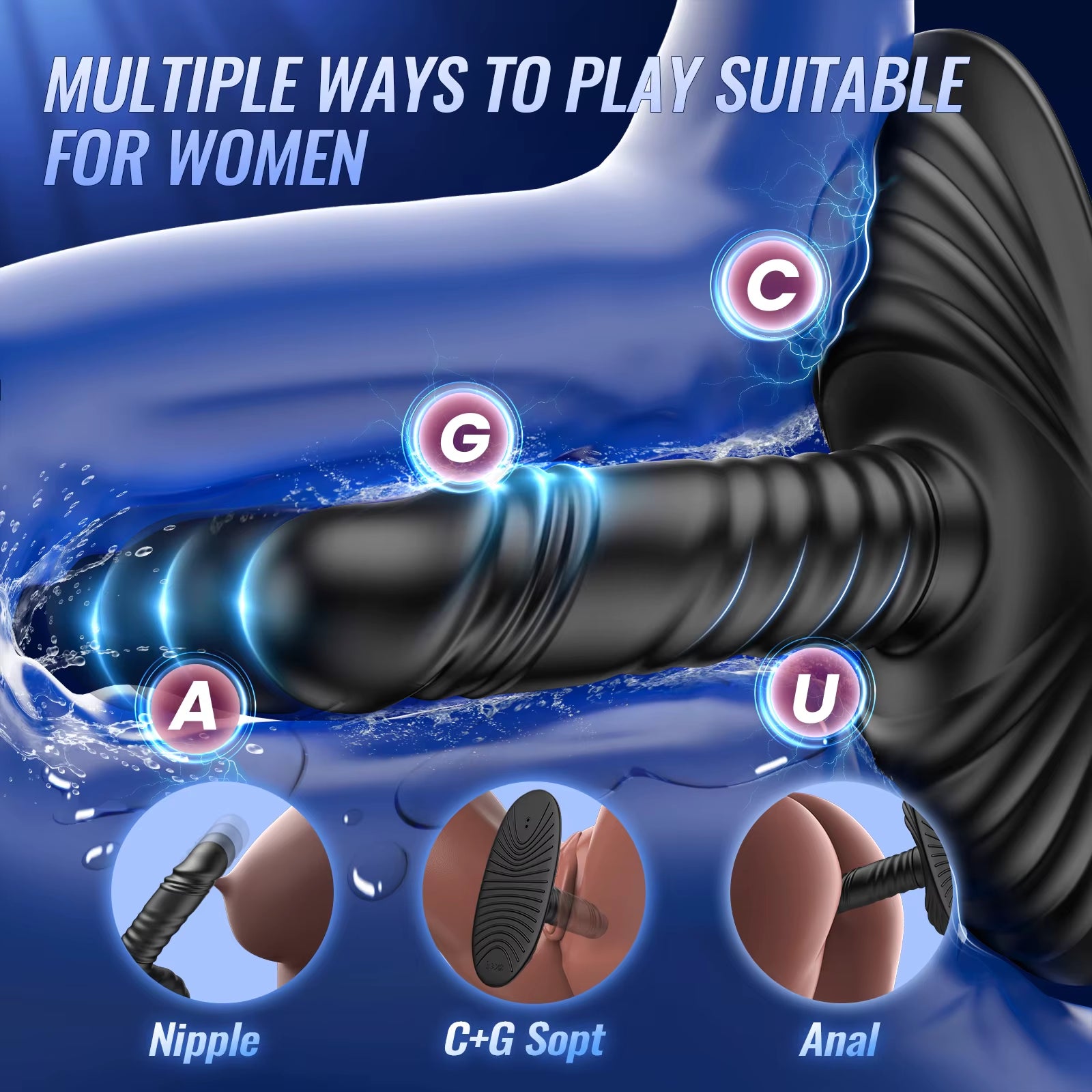 Male Posterior Silicone Vibrating Anal Plug Electric Massage Device