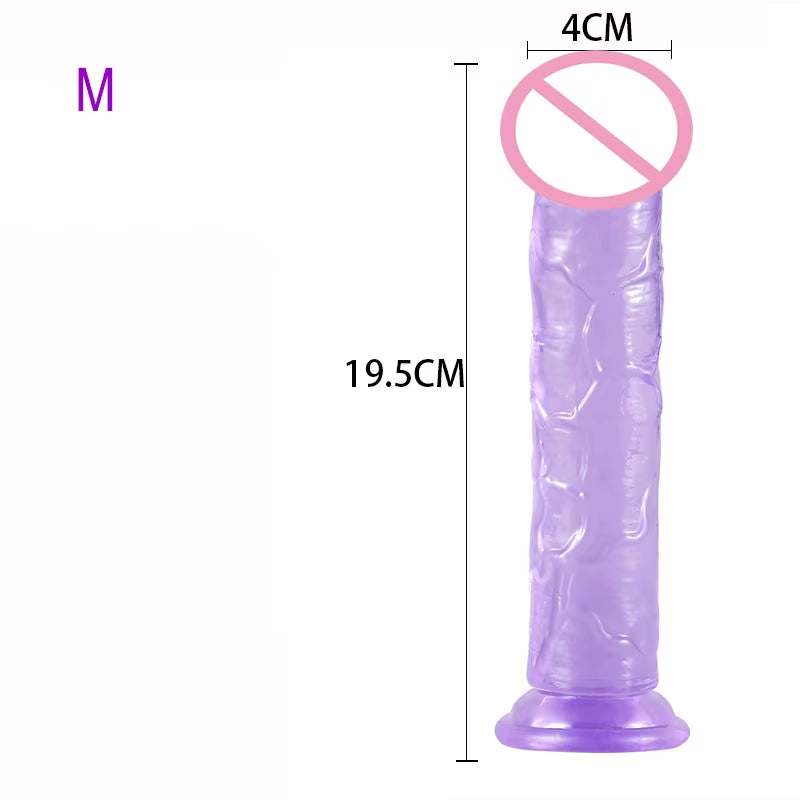 Realistic Clear Dildo with Suction Cup Dildo Para Mulheres