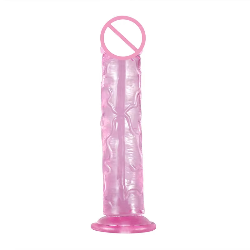 Realistic Clear Dildo with Suction Cup Dildo Para Mulheres