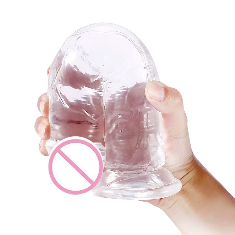 Realistic Clear Dildo with Suction Cup Dildo Para Mulheres