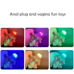 Remote Control LED Light Anal Plug Luminous Crystal Glass Anal Dilators Adult Toys Anal Beads for Masturbation