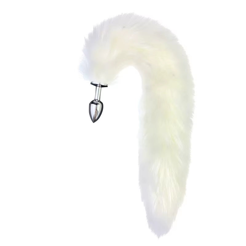 Cola De Zorro Adult Anal Toy Fox Fur Vaginal Expand Ass Plug Flashing Light Bdsm Cosplay Fox Tail Butt Plug