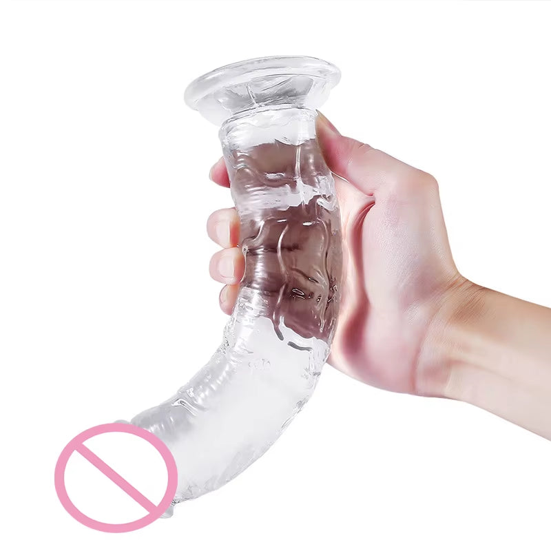 Realistic Clear Dildo with Suction Cup Dildo Para Mulheres