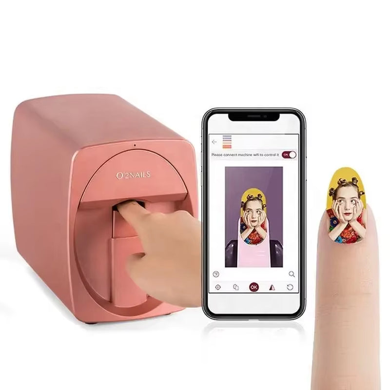 Portable 3D Smart Mobile Nails Polish Printer Machine Digital DIY Finger Machine Nails and Flower Printer Nail Printer
