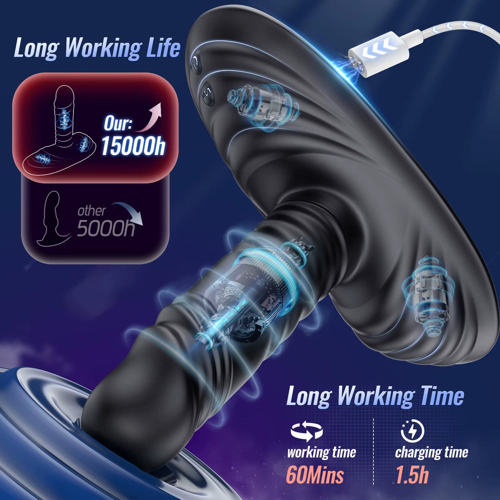 Male Posterior Silicone Vibrating Anal Plug Electric Massage Device