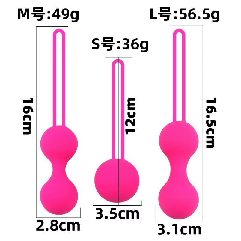 Elevate Your Intimacy: 3-Piece Safe Silicone Kegel Ball Set for Beginners - Enhance Pelvic Floor Strength and Confidence