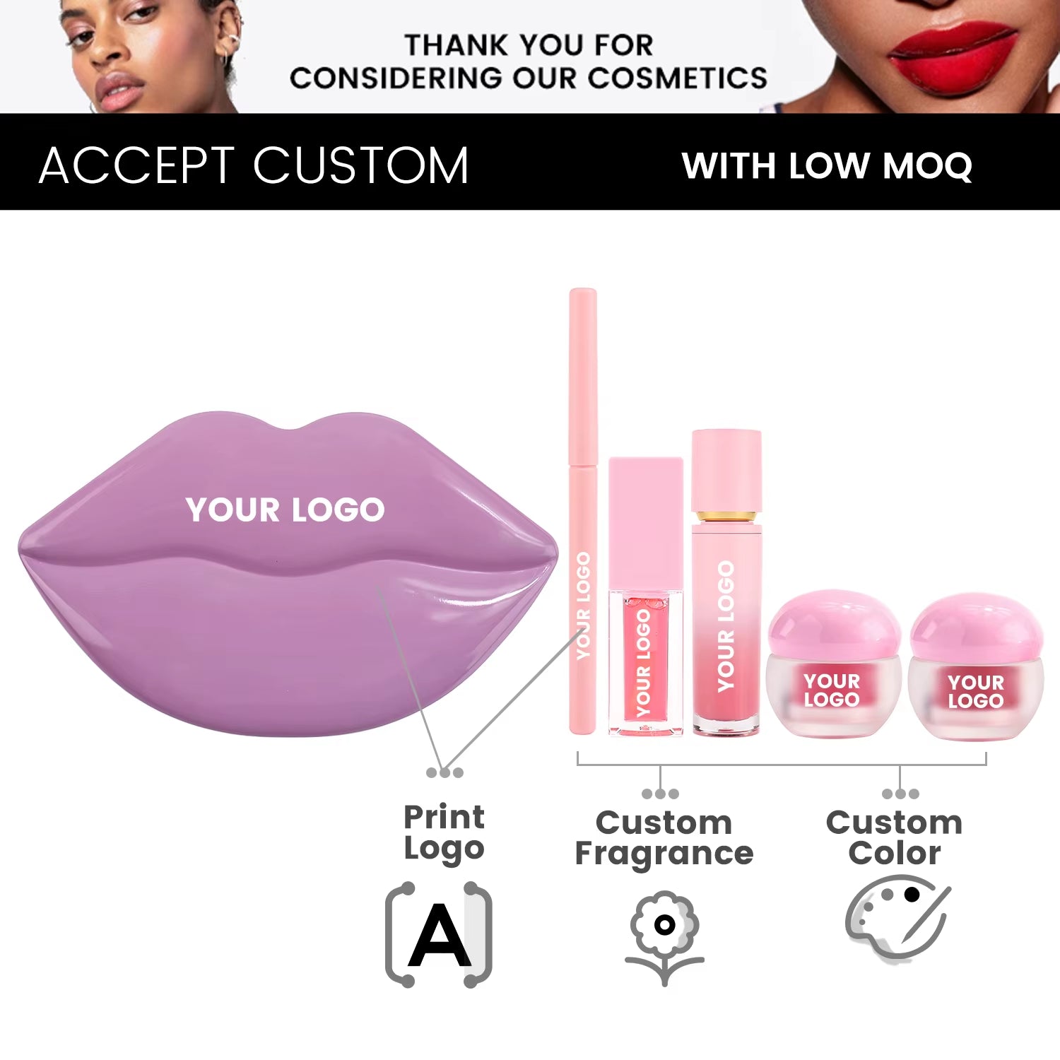 All in One Lip Gloss Lipliner Makeup Gift Sets Beauty Set Box Holiday Gift Lipoil Scrub Lip Mask 5 Pcs Makeup Set