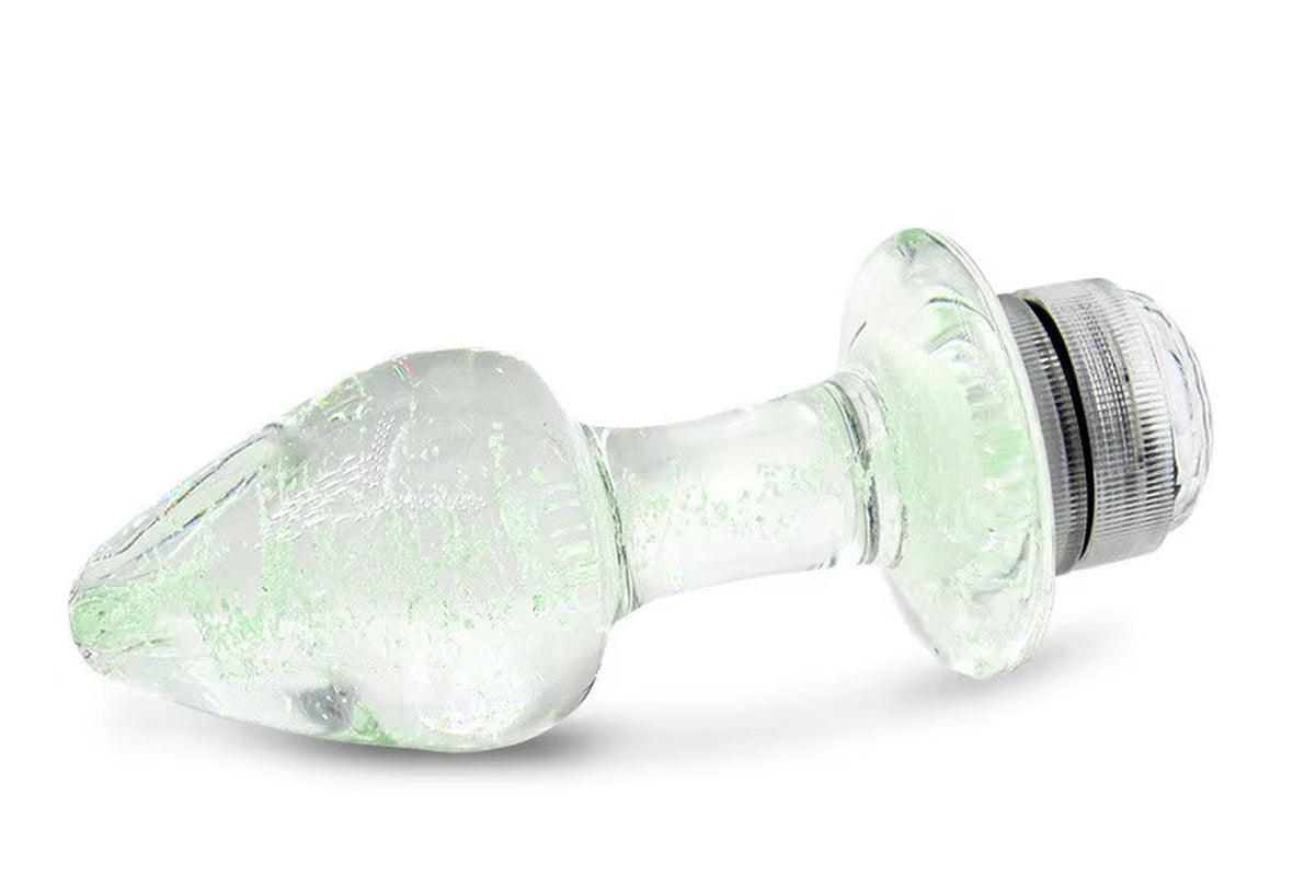 Remote Control LED Light Anal Plug Luminous Crystal Glass Anal Dilators Adult Toys Anal Beads for Masturbation