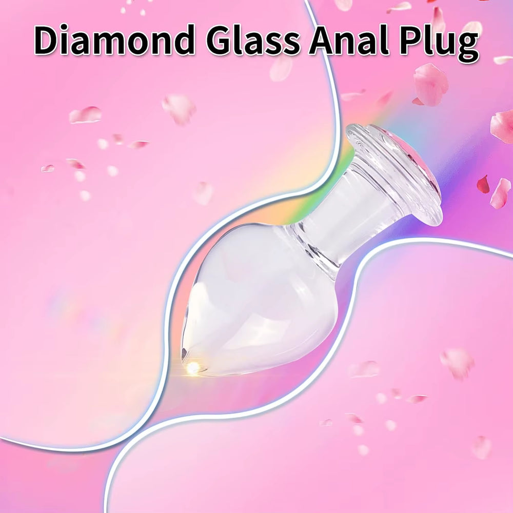 3PCS Anal Plug Crystal Glass Anal Plug with Luxury Jewelry Butt Plug Fetish Anus Stimulation Unisex Adult Anal Sex Toy