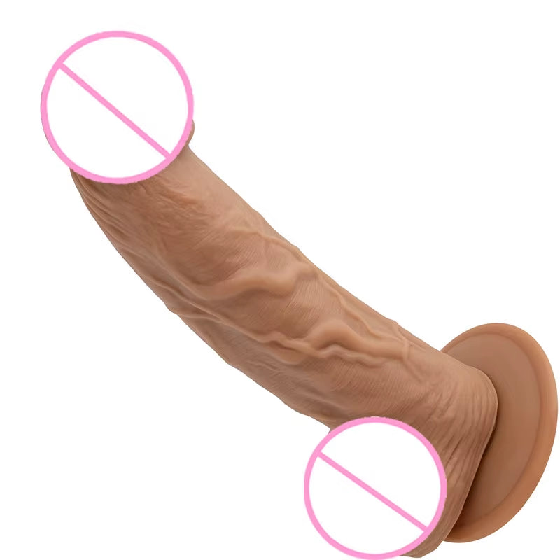 8 Inch Super Artificial Lifelike Soft Suction Cup Wearable Realistic Dildo for Couple