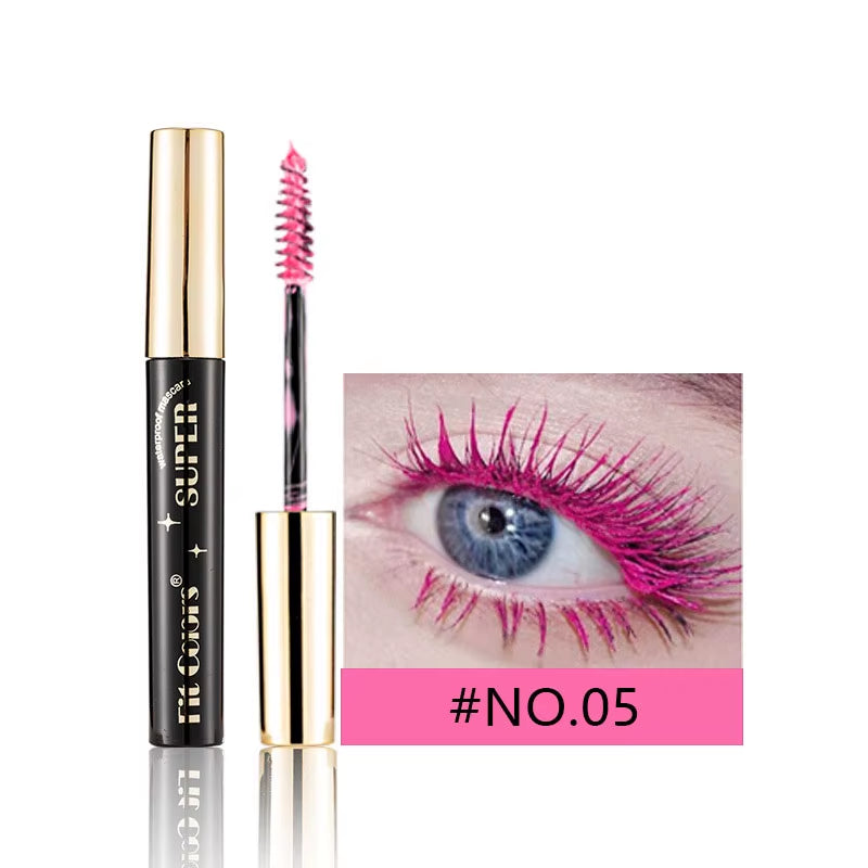 Waterproof 5D Silk Fiber for Mascara with 14 Colors 3D Lash Color Eyelash Extension Thick Lengthening Eye Lashes Cosmetic