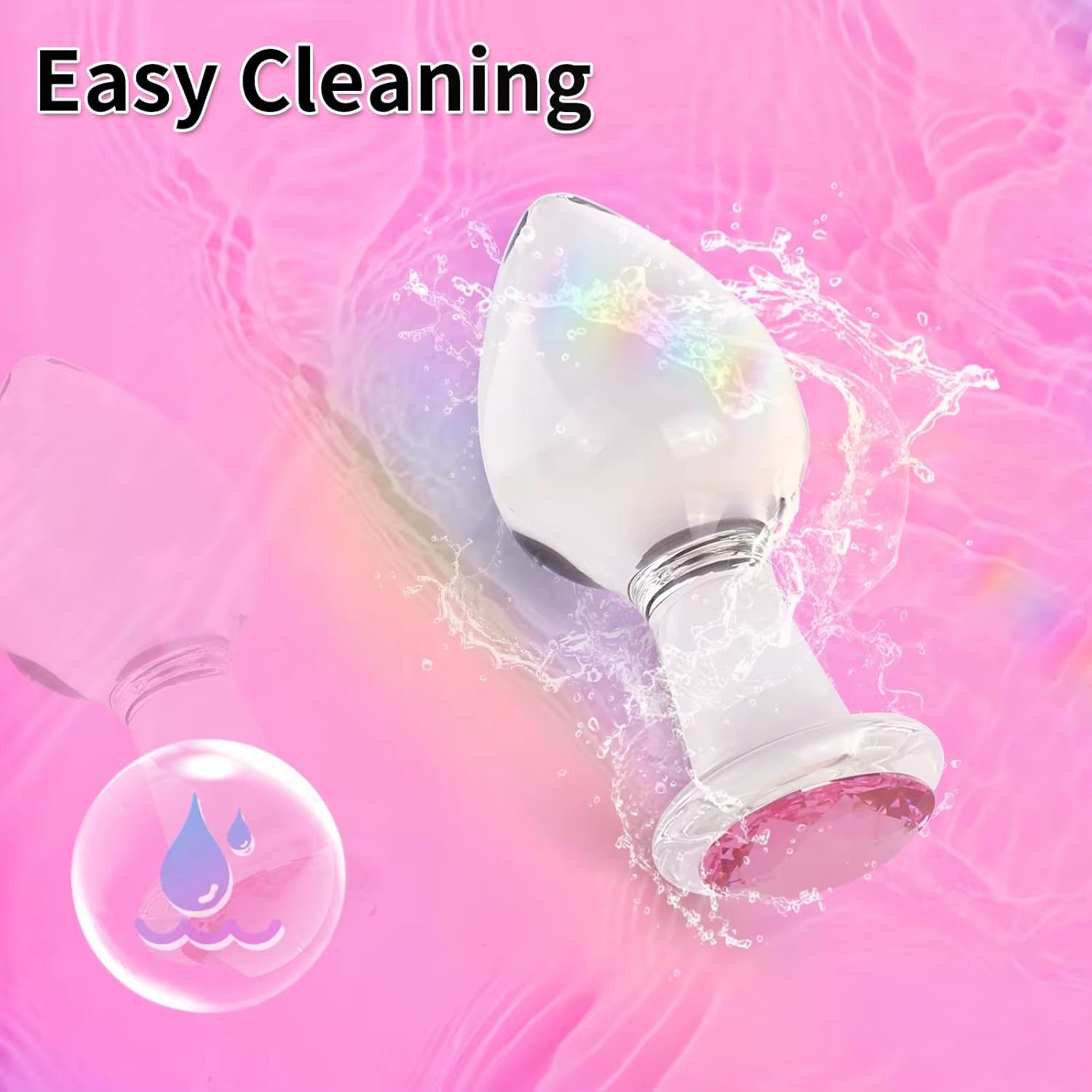 3PCS Anal Plug Crystal Glass Anal Plug with Luxury Jewelry Butt Plug Fetish Anus Stimulation Unisex Adult Anal Sex Toy