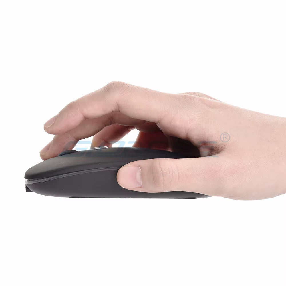 High DPI Bluetooth Silent Wireless Mouse - Lightweight Dual Mode Slim Rechargeable Cordless Mouse with LED Light