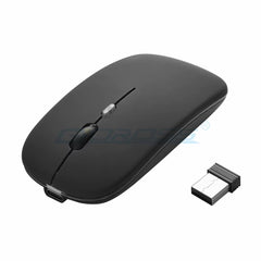High DPI Bluetooth Silent Wireless Mouse - Lightweight Dual Mode Slim Rechargeable Cordless Mouse with LED Light