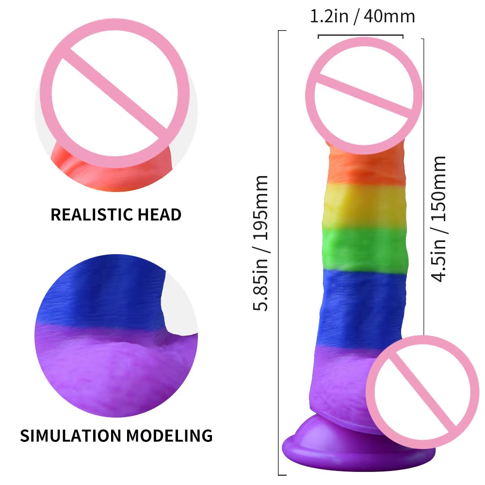 Soft Mushroom Head Artificial Penis Jelly Dildo Gel Dual Layer Liquid Silicone Colourful Suction Cup Realistic Rainbow Dildo