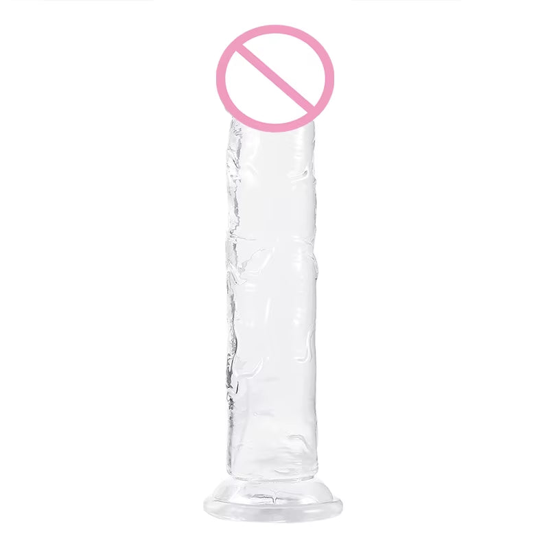 Realistic Clear Dildo with Suction Cup Dildo Para Mulheres