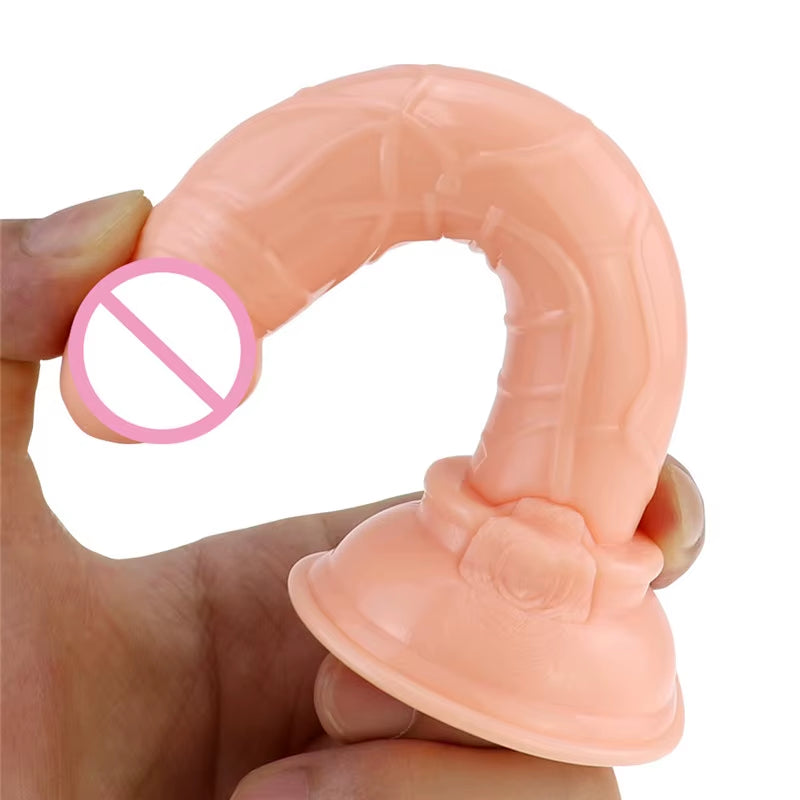 Mini 5 Inch Cheap and Colorful Tpe Soft Realistic Suction Cup Mini Dildo 