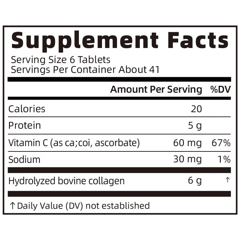 Collagen Supplement with Vitamin C and Biotin for Enhanced Skin, Hair, and Nail Health - Antioxidant-Rich Tablets for Adults