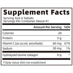Collagen Supplement with Vitamin C and Biotin for Enhanced Skin, Hair, and Nail Health - Antioxidant-Rich Tablets for Adults