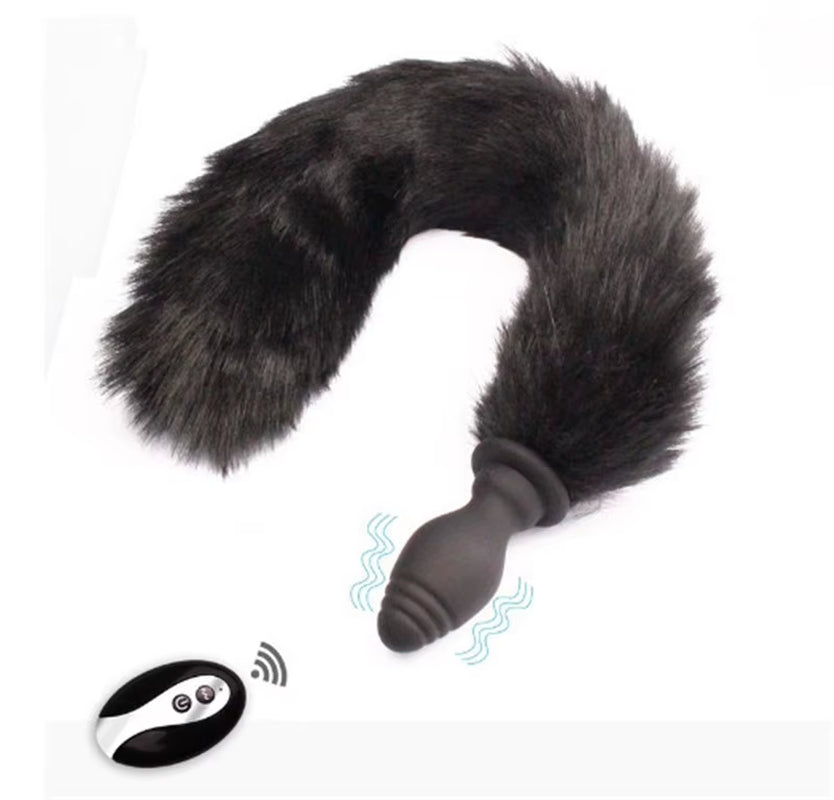 Replacement Fox Tail Hair Vibration Silicone Anal Plug Women Masturbation Remote Control Fox Tail Butt Plug