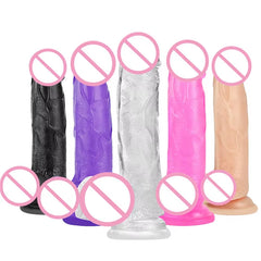 Crystal Jelly Dildo for Female Masturbation Realistic Dildo Suction Cup Transparent Anal Plug Sex Product