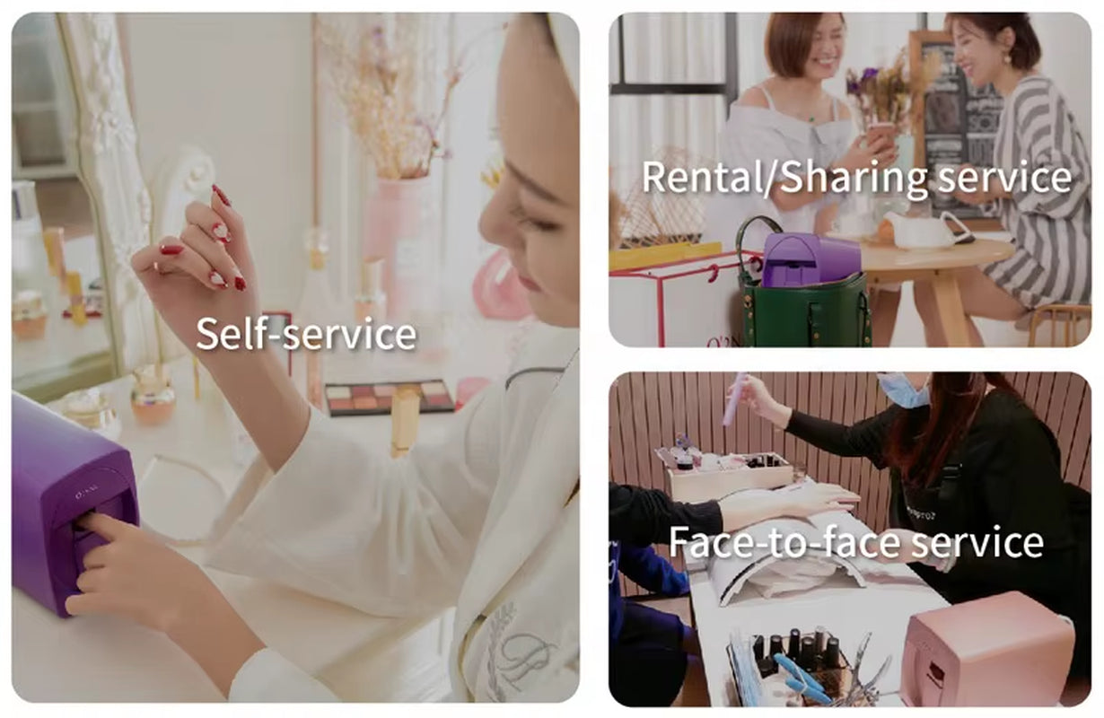 Portable 3D Smart Mobile Nails Polish Printer Machine Digital DIY Finger Machine Nails and Flower Printer Nail Printer