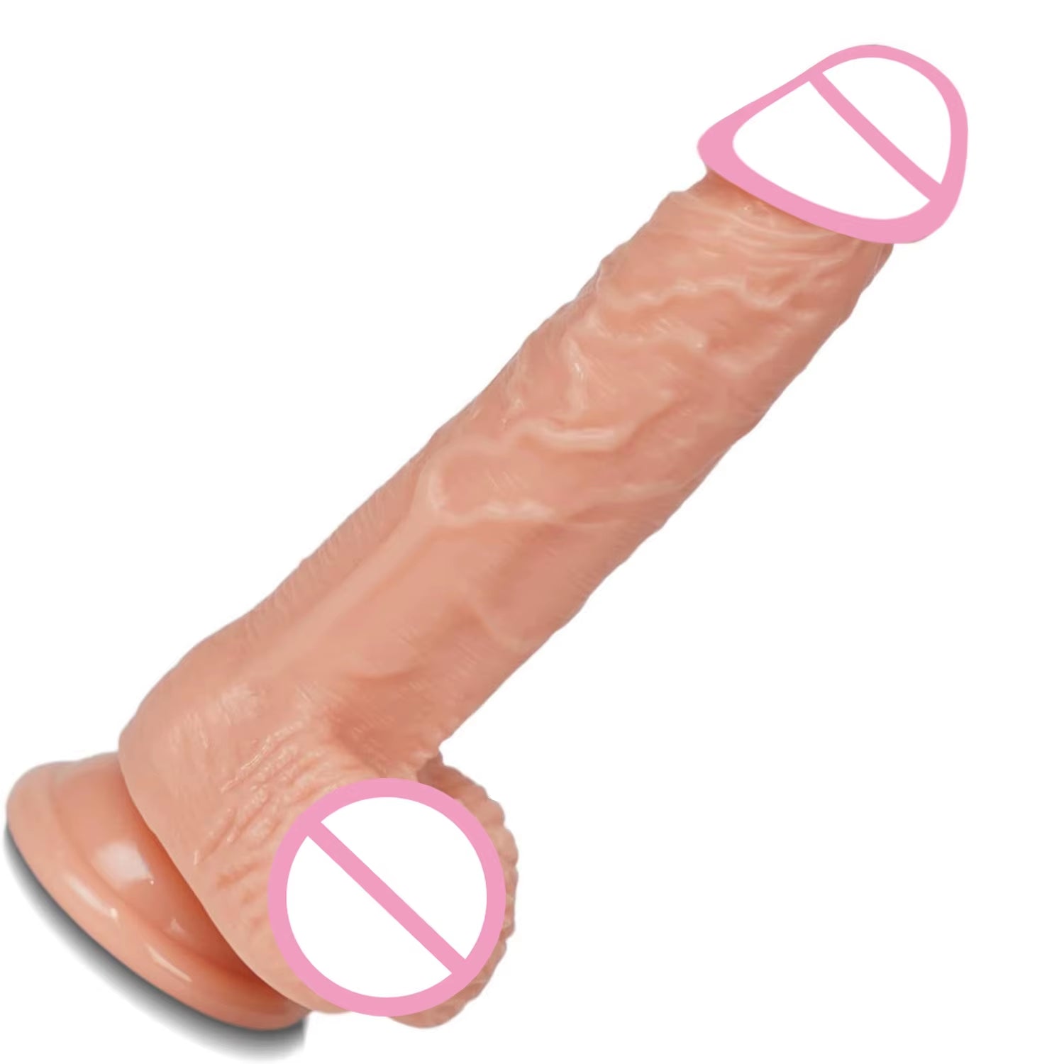 7.1 Inch Realistic Adult Sex Toy Body Safe G Spot Silicone Dildo with Strong Suction Cup Hands Free Play