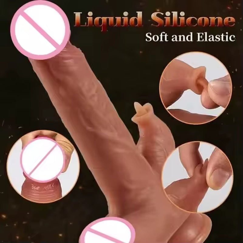 8.27In Remote Control Realistic Dildo with Licking Tongue for Women 9 Vibrating Thrusting