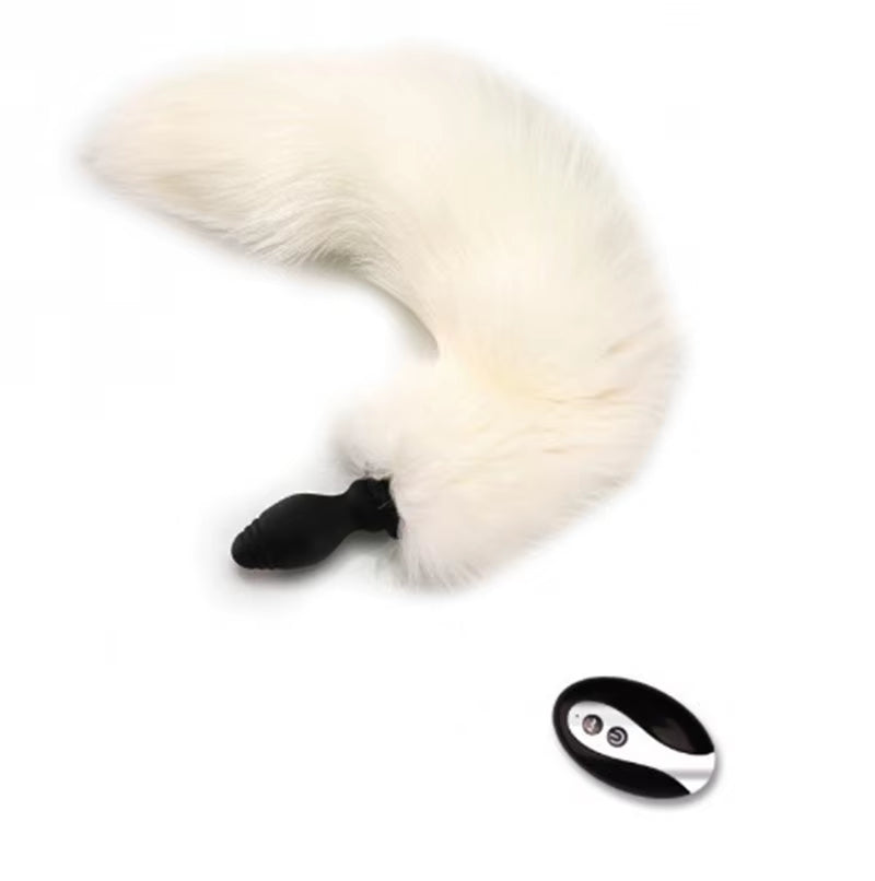 Replacement Fox Tail Hair Vibration Silicone Anal Plug Women Masturbation Remote Control Fox Tail Butt Plug