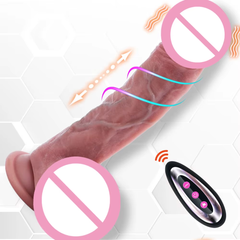 European Best-Selling New Electric Big Dildo Vibrating Heating Telescopic Female Sex Toy Soft Adult-Friendly Wholesale