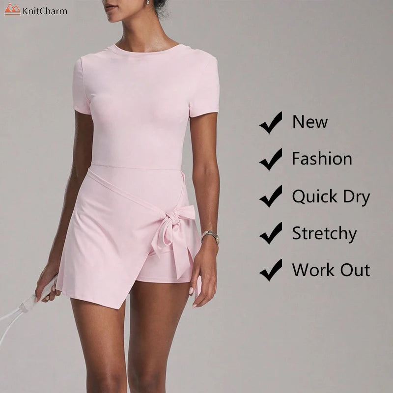 Women'S Sexy Yoga Tennis Skirt Lightweight Breathable Dress for Outdoor Golf Sports Tennis Dress