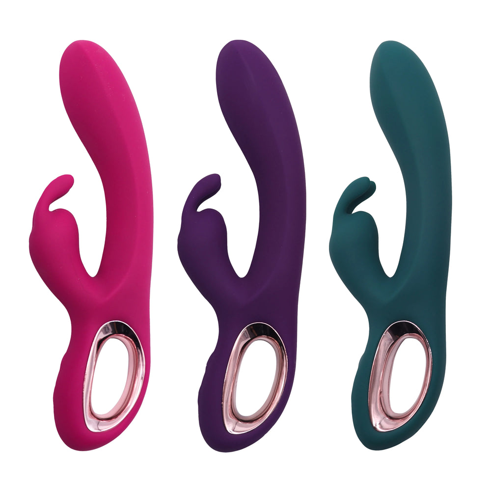 Rabbit Vibrator Rechargeable Silicone Dildo G Spot Clitors Massage Double Vibration for Women