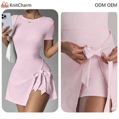 Women'S Sexy Yoga Tennis Skirt Lightweight Breathable Dress for Outdoor Golf Sports Tennis Dress