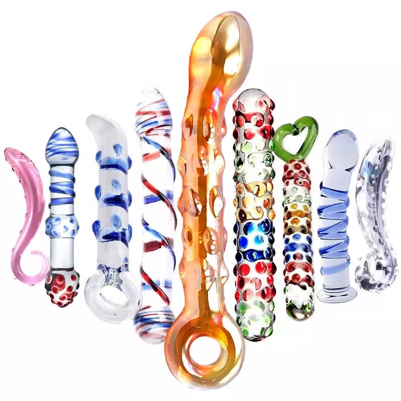 Multiple Fruit Vegetables Beautiful Glass Dildos Adult Toys Jewelry Prostate Massager Double Anal Butt Plug Crystal Glass